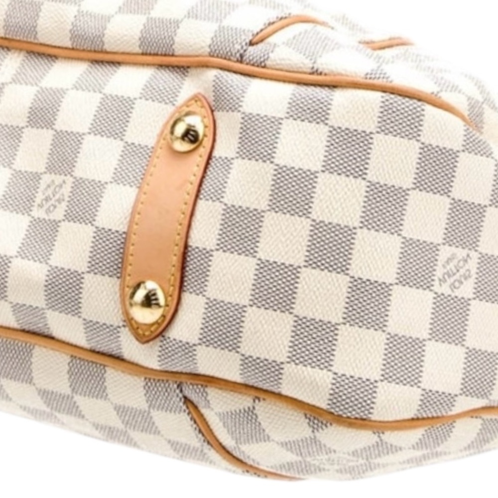 Louis Vuitton Galliera PM Damier Azur Hobo Shoulder Bag Leather Trim Authentic - Picture 5 of 14